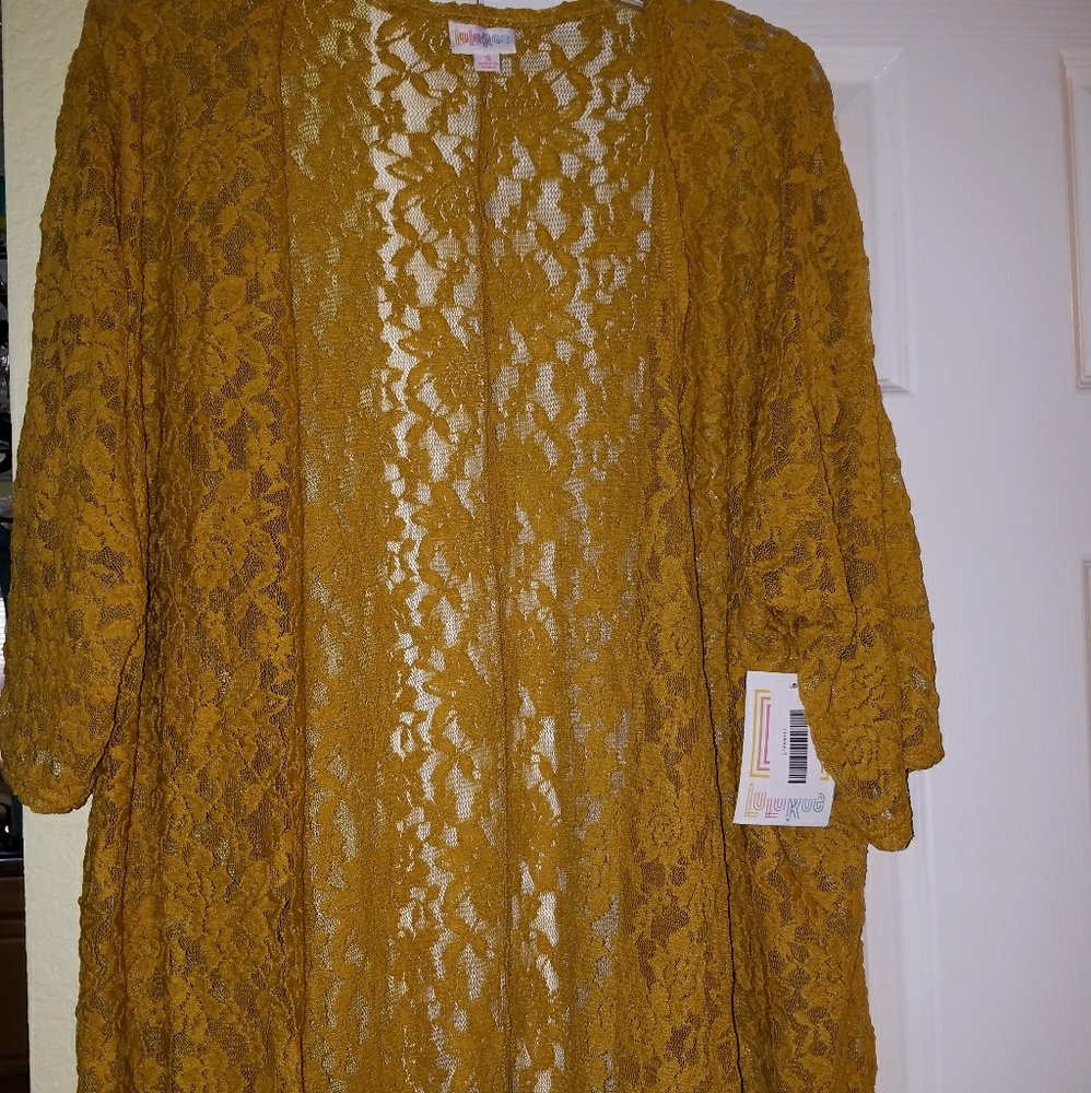 Bnwt small lularoe lindsey lace fall mustard